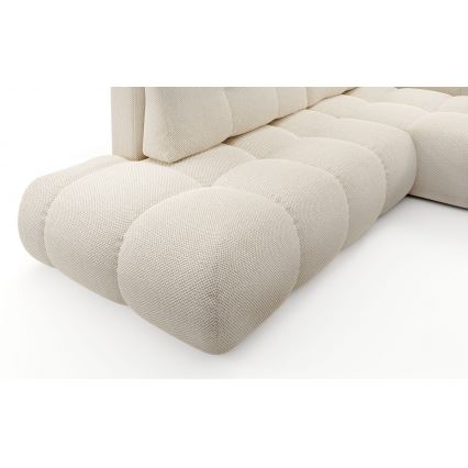 Divano angolare imbottito trasformabile con contenitore a L ALMADA, lato destro, beige chiaro