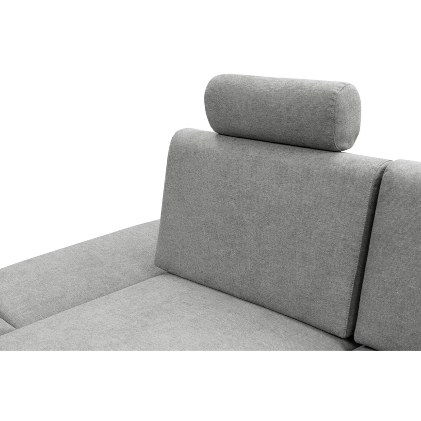 Divano angolare letto imbottito con contenitore a L AVESTA sinistro grigio