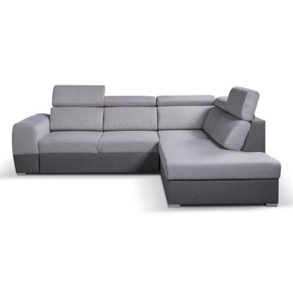 Divano angolare ad L trasformabile con contenitore MATRIX grigio, lato destro