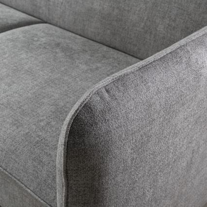 Divano angolare a L trasformabile con contenitore NISA grigio, lato sinistro