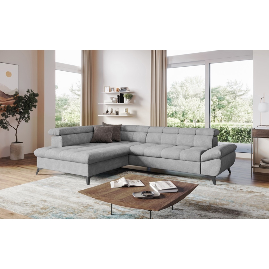 Divano angolare letto a L MARANO sinistro grigio