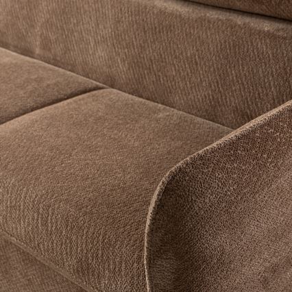 Divano angolare a L con contenitore BEJA beige, lato destro, trasformabile
