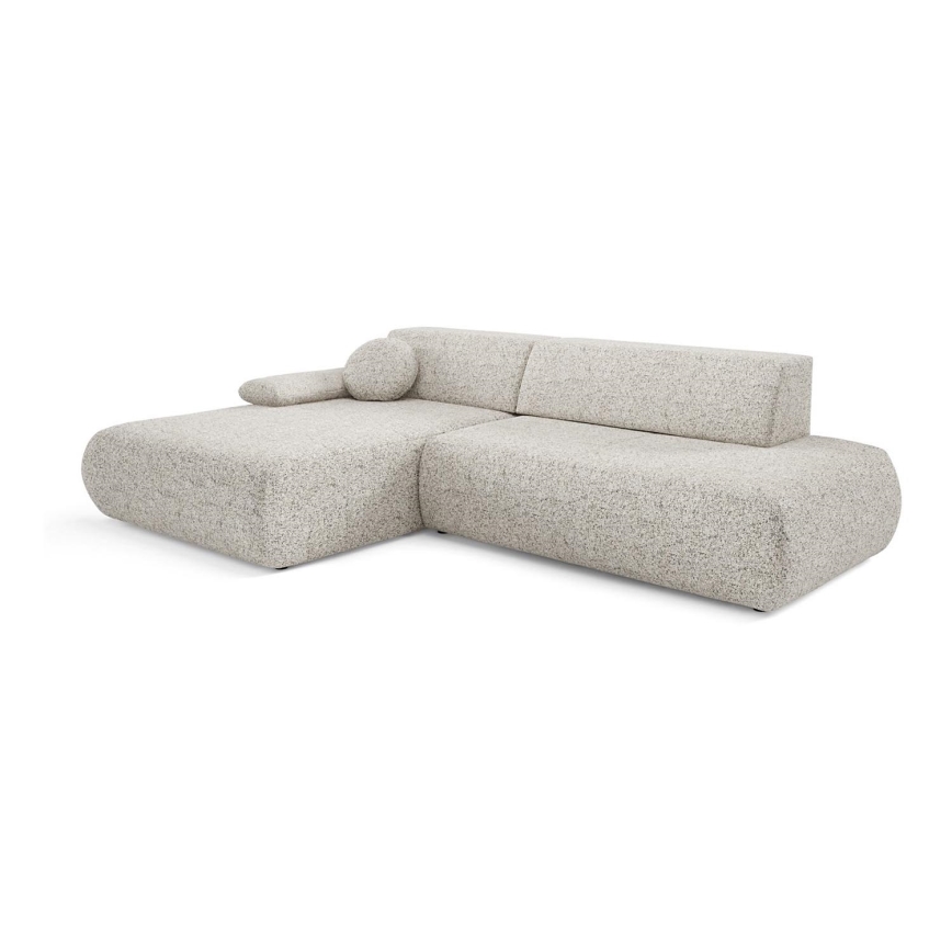 Divano angolare letto con contenitore a L PRATO sinistro beige