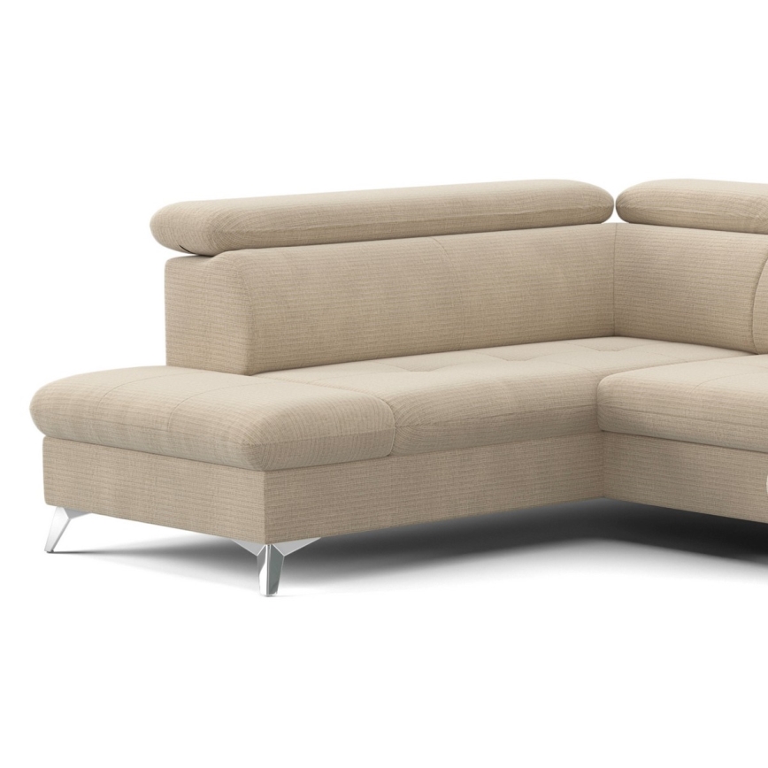 Divano angolare trasformabile a U CATANIA con contenitore, lato sinistro, beige