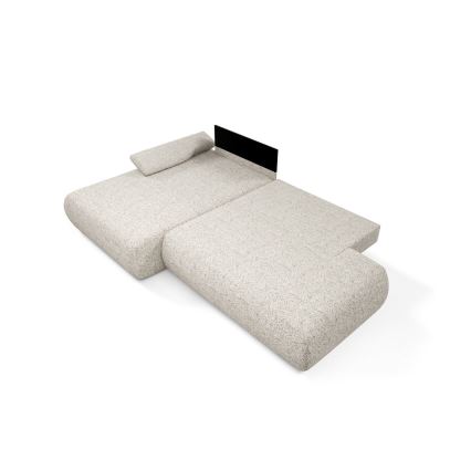Divano angolare letto con contenitore a L PRATO sinistro beige