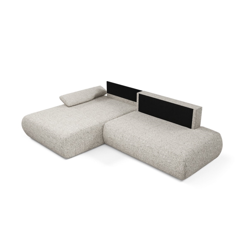 Divano angolare letto con contenitore a L PRATO sinistro beige