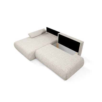Divano angolare letto con contenitore a L PRATO sinistro beige