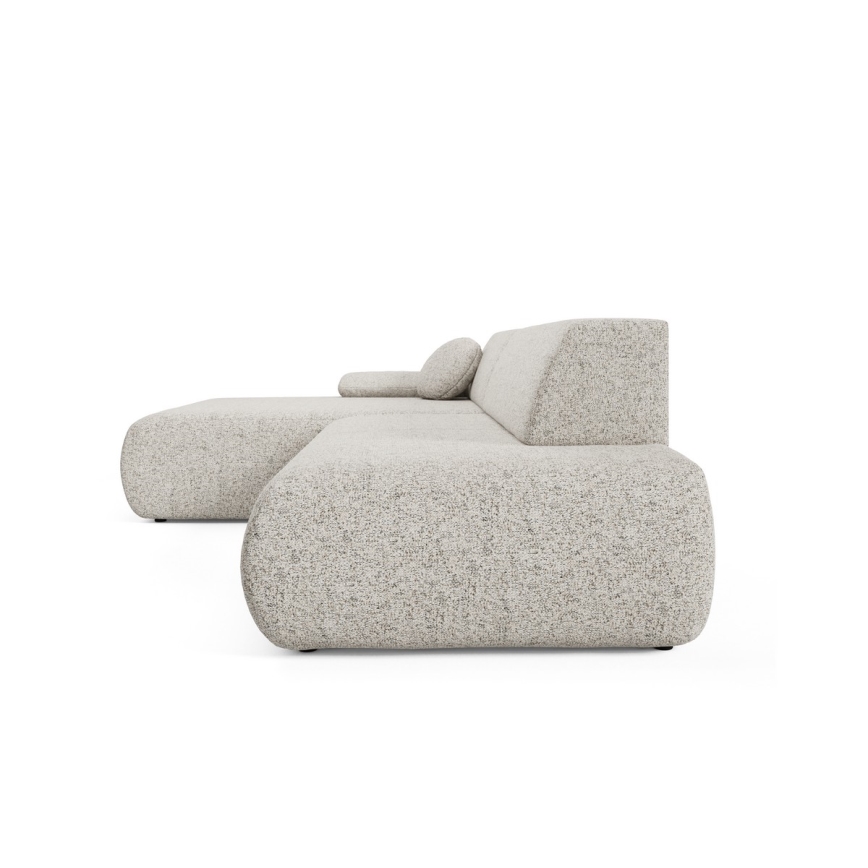 Divano angolare letto con contenitore a L PRATO sinistro beige