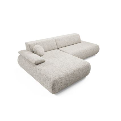 Divano angolare letto con contenitore a L PRATO sinistro beige