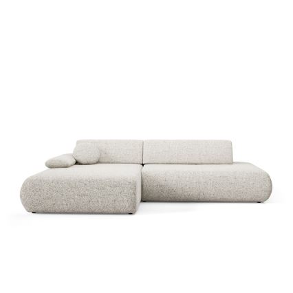 Divano angolare letto con contenitore a L PRATO sinistro beige