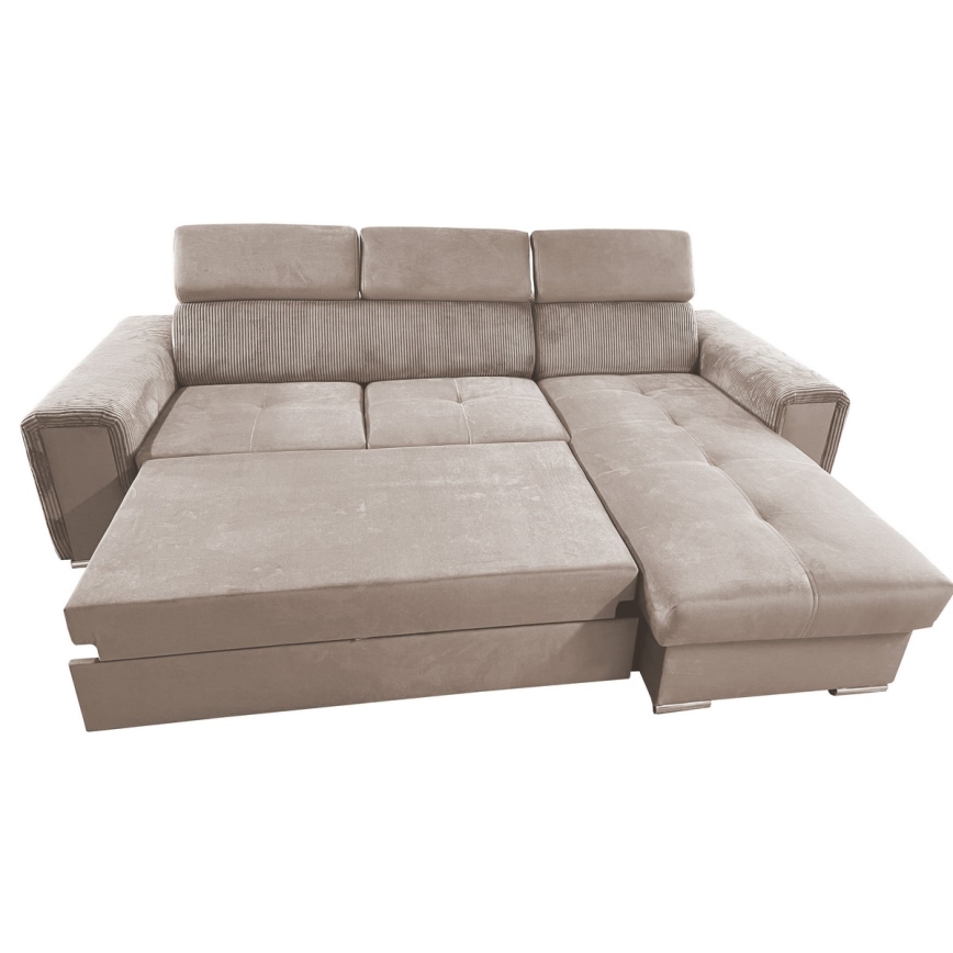 Divano angolare universale a L con contenitore SALVADA beige