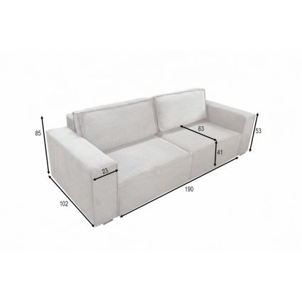 Divano letto 3 posti con contenitore RONDA beige