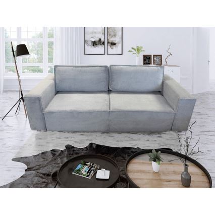 Divano letto a tre posti con contenitore RONDA grigio