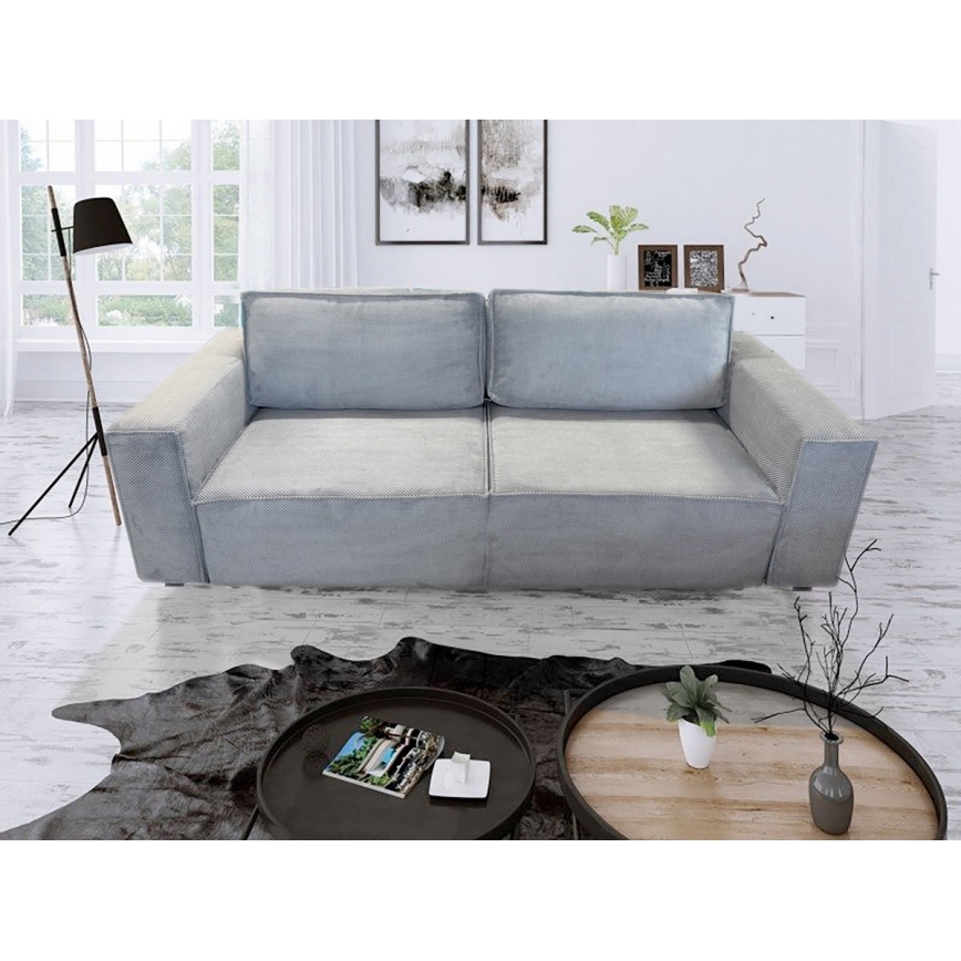 Divano letto a tre posti con contenitore RONDA grigio