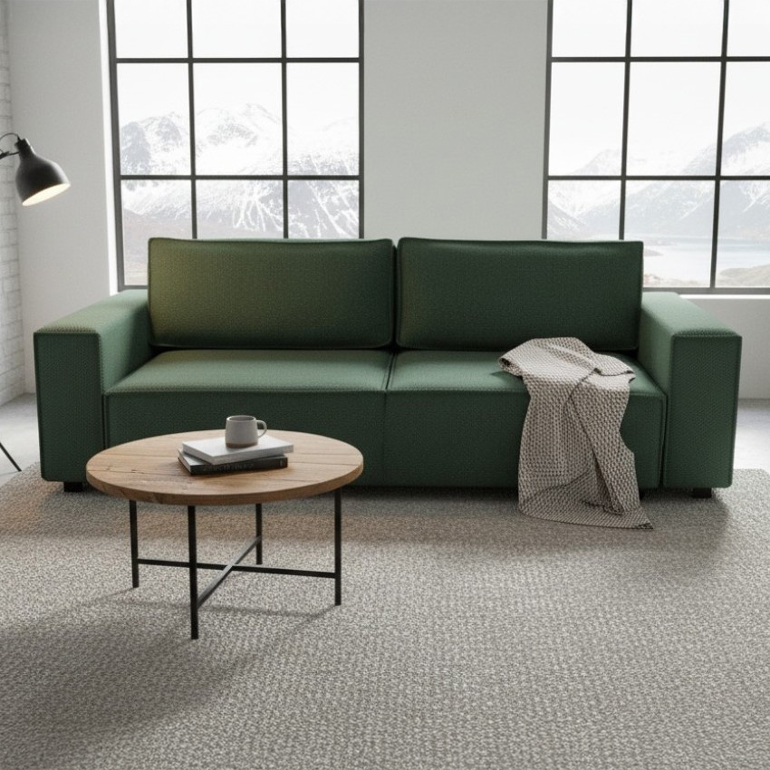 Divano letto 3 posti con contenitore RONDA verde