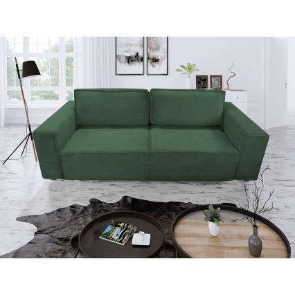 Divano letto a tre posti con contenitore RONDA verde