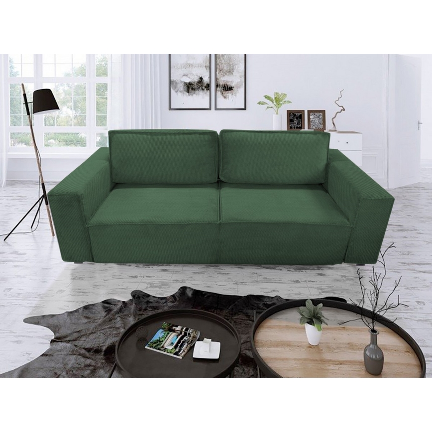 Divano letto a tre posti con contenitore RONDA verde