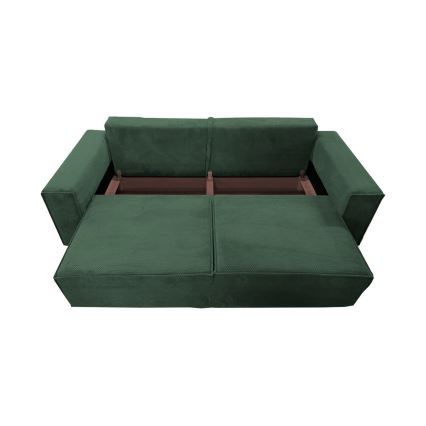 Divano letto a tre posti con contenitore RONDA verde