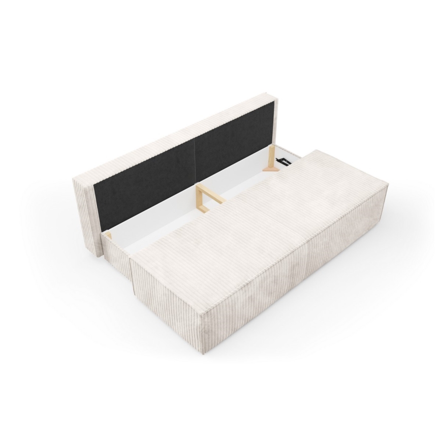 Divano letto a tre posti con contenitore TERAMO beige