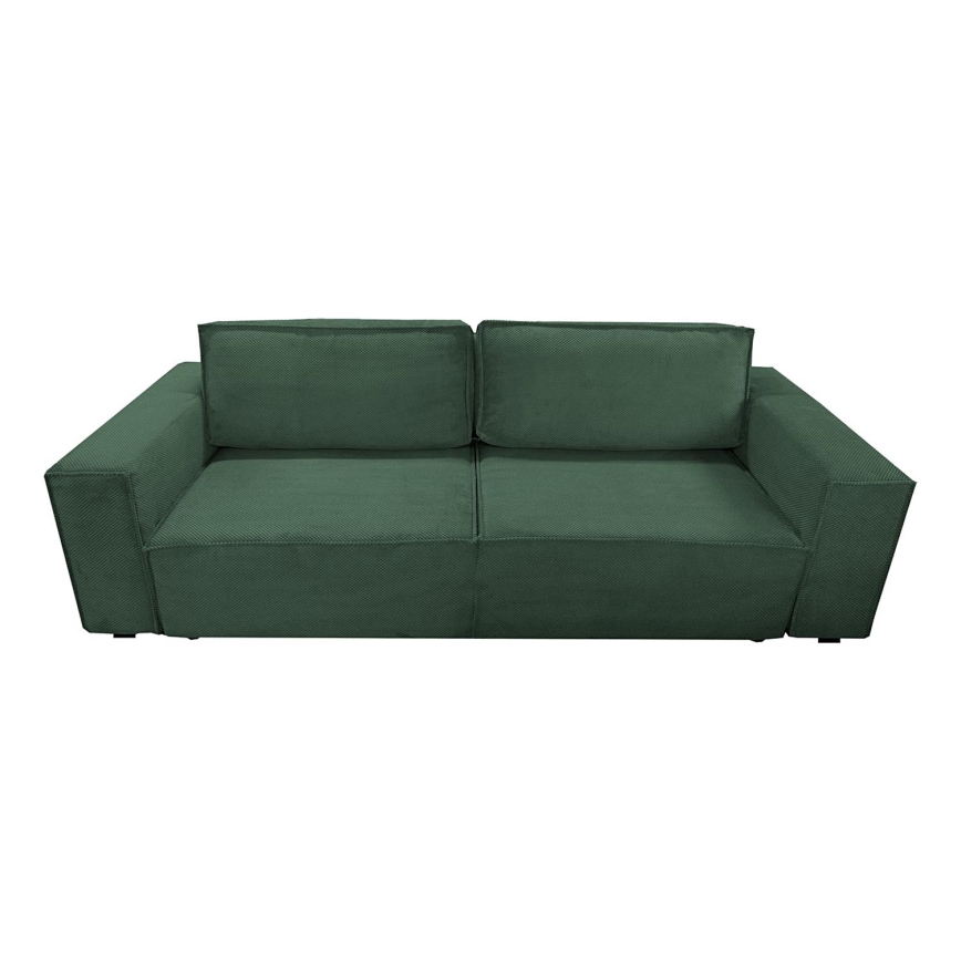 Divano letto a tre posti con contenitore RONDA verde