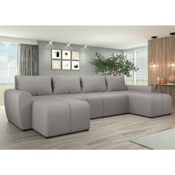 Divano letto angolare universale imbottito NEWPORT grigio