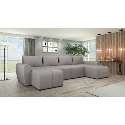 Divano letto angolare universale imbottito NEWPORT grigio
