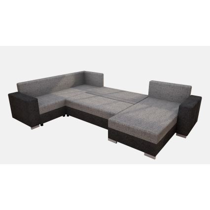 Divano letto universale imbottito a forma di U YORK marrone/beige