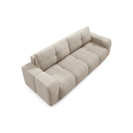 Divano letto imbottito a tre posti con contenitore ALMADA beige