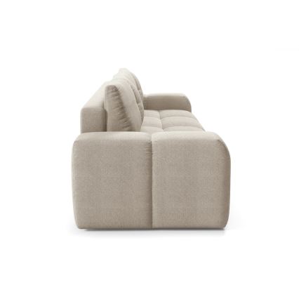 Divano letto imbottito a tre posti con contenitore ALMADA beige