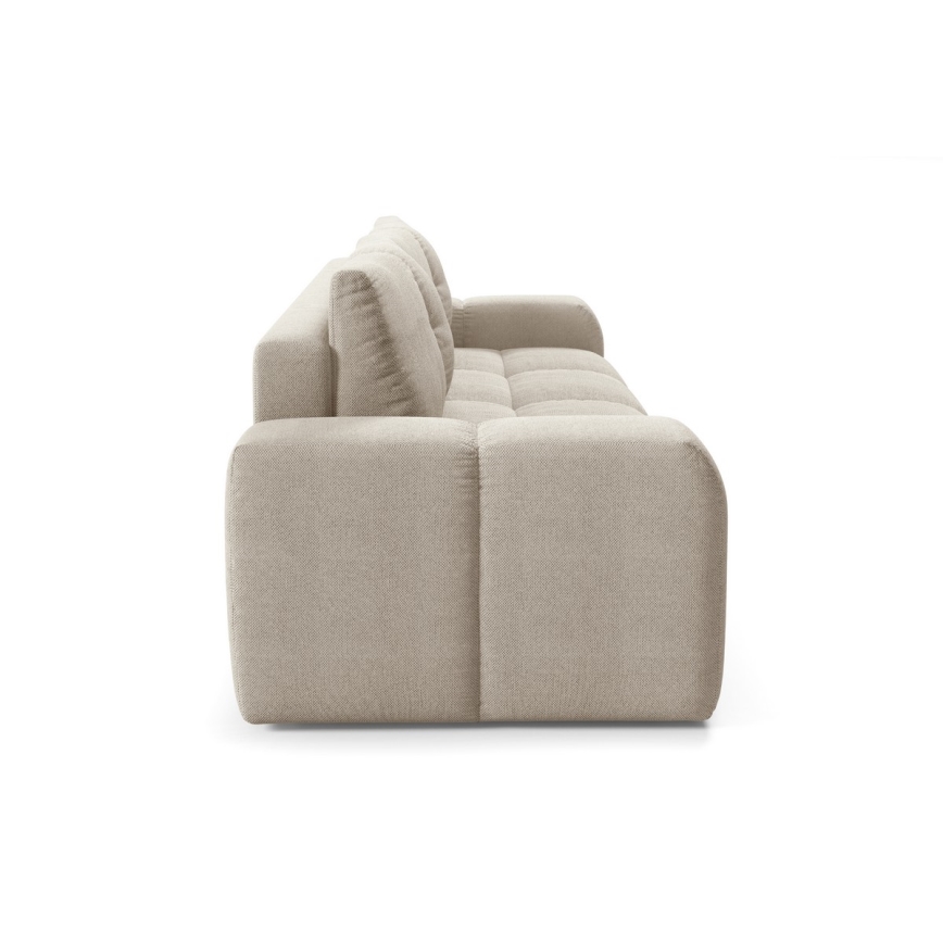 Divano letto imbottito a tre posti con contenitore ALMADA beige