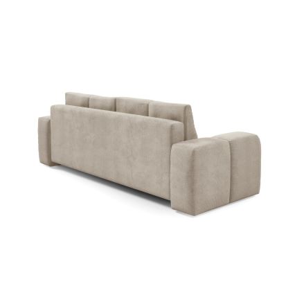 Divano letto imbottito a tre posti con contenitore ALMADA beige