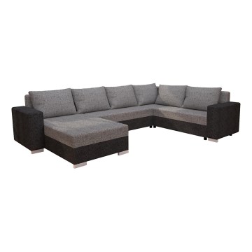Divano letto universale imbottito a forma di U YORK marrone/beige