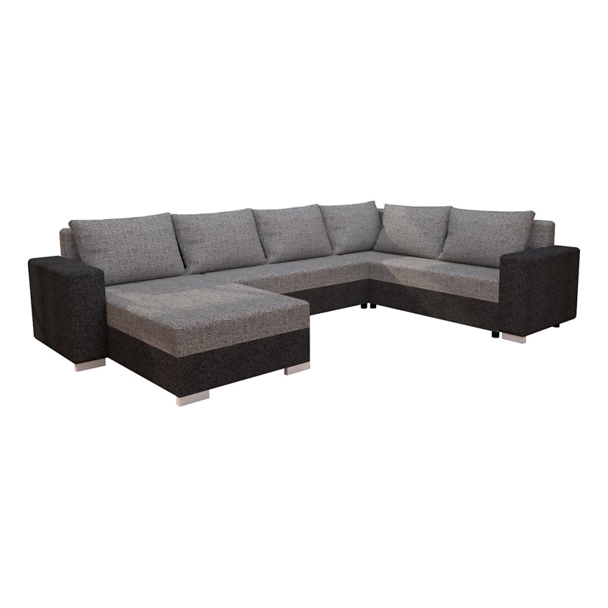 Divano letto universale imbottito a forma di U YORK marrone/beige