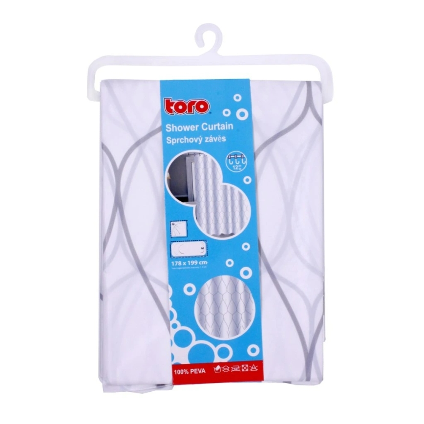Doccia tenda TORO EASY 178x199 cm bianco/grigio
