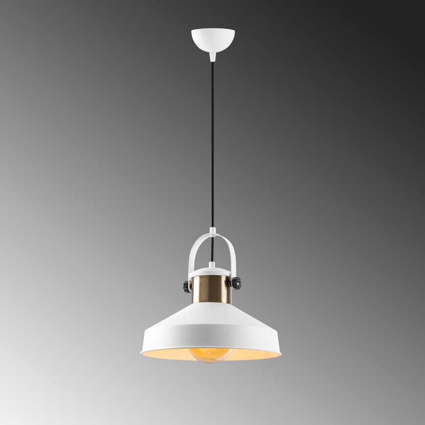 DODO Hängeleuchte mit Seilaufhängung, 1x E27/40W/230V, weiß/bronze