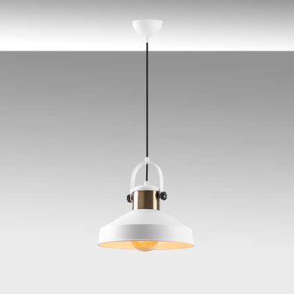 DODO Hängeleuchte mit Seilaufhängung, 1x E27/40W/230V, weiß/bronze