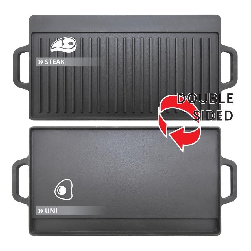 Doppelseitige Grillplatte 50x23 cm