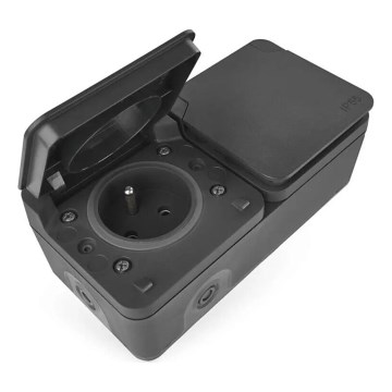 Doppelsteckdose für feuchte Umgebungen IP55