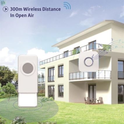 Drahtlose Türklingel 3xAAA IP55 Weiß