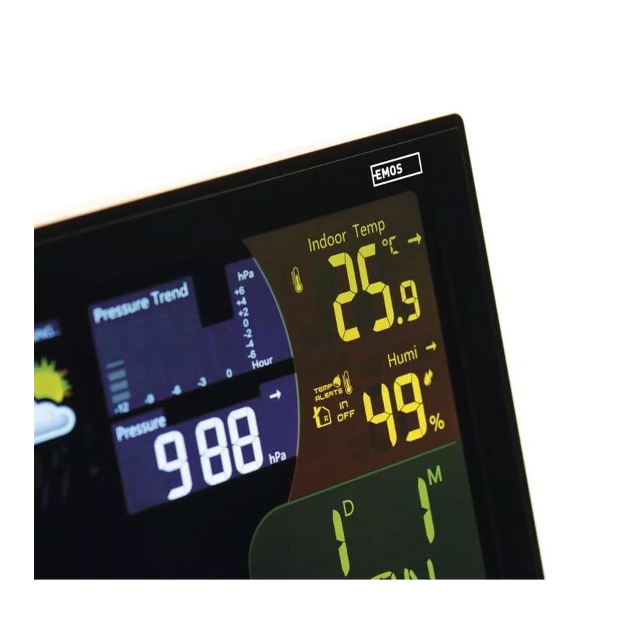 Drahtlose Wetterstation mit Alarmfunktion 3xAAA schwarz