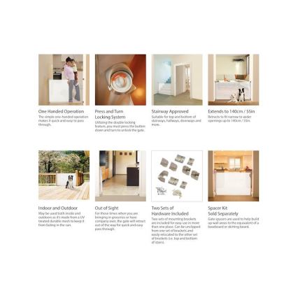 Dreambaby - Barriera di sicurezza 0-140 cm