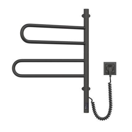 Drehbarer Elektro-Handtuchhalter mit Thermostat FOUETTE 128W/230V 64,6 cm IP44 schwarz