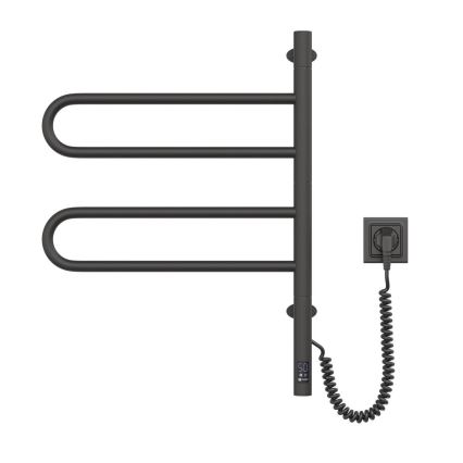 Drehbarer Elektro-Handtuchhalter mit Thermostat FOUETTE 128W/230V 64,6 cm IP44 schwarz