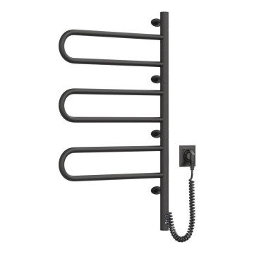 Drehbarer Elektro-Handtuchhalter mit Thermostat FOUETTE 185W/230V 81,8 cm IP44 schwarz