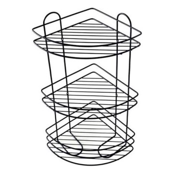 Dreistufige Wandablage für Dusche 23x58 cm schwarz