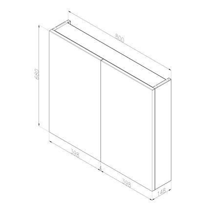 Dřevojas - Meuble de salle de bains NEXI 80x68 cm avec miroir, blanc