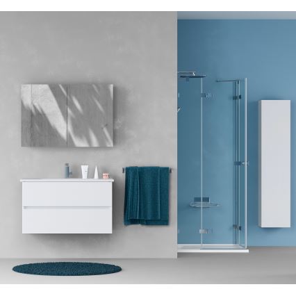 Dřevojas - Mobile da bagno con specchio NEXI 100x68 cm bianco