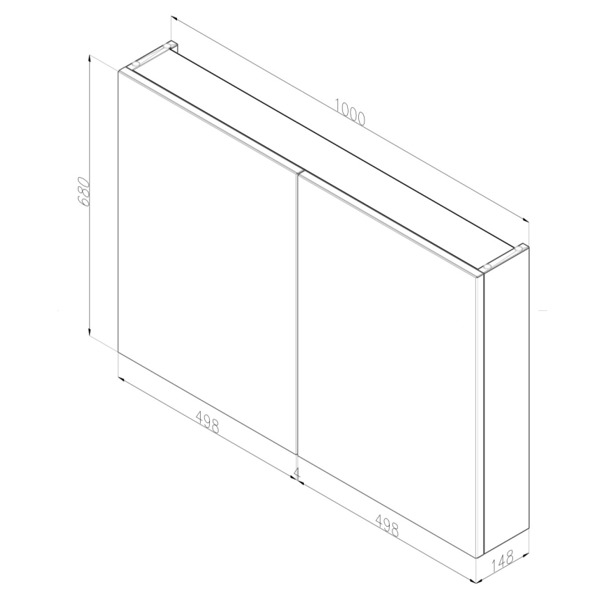 Dřevojas - Mobile da bagno con specchio NEXI 100x68 cm bianco