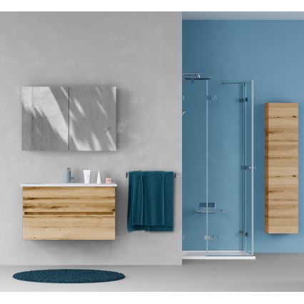 Dřevojas - Spiegelschrank NEXI 100x68 cm Eiche
