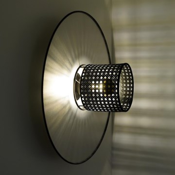 Duolla - Applique murale TOKYO RATTAN 1xE27/15W/230V d. 50 cm argent/noir